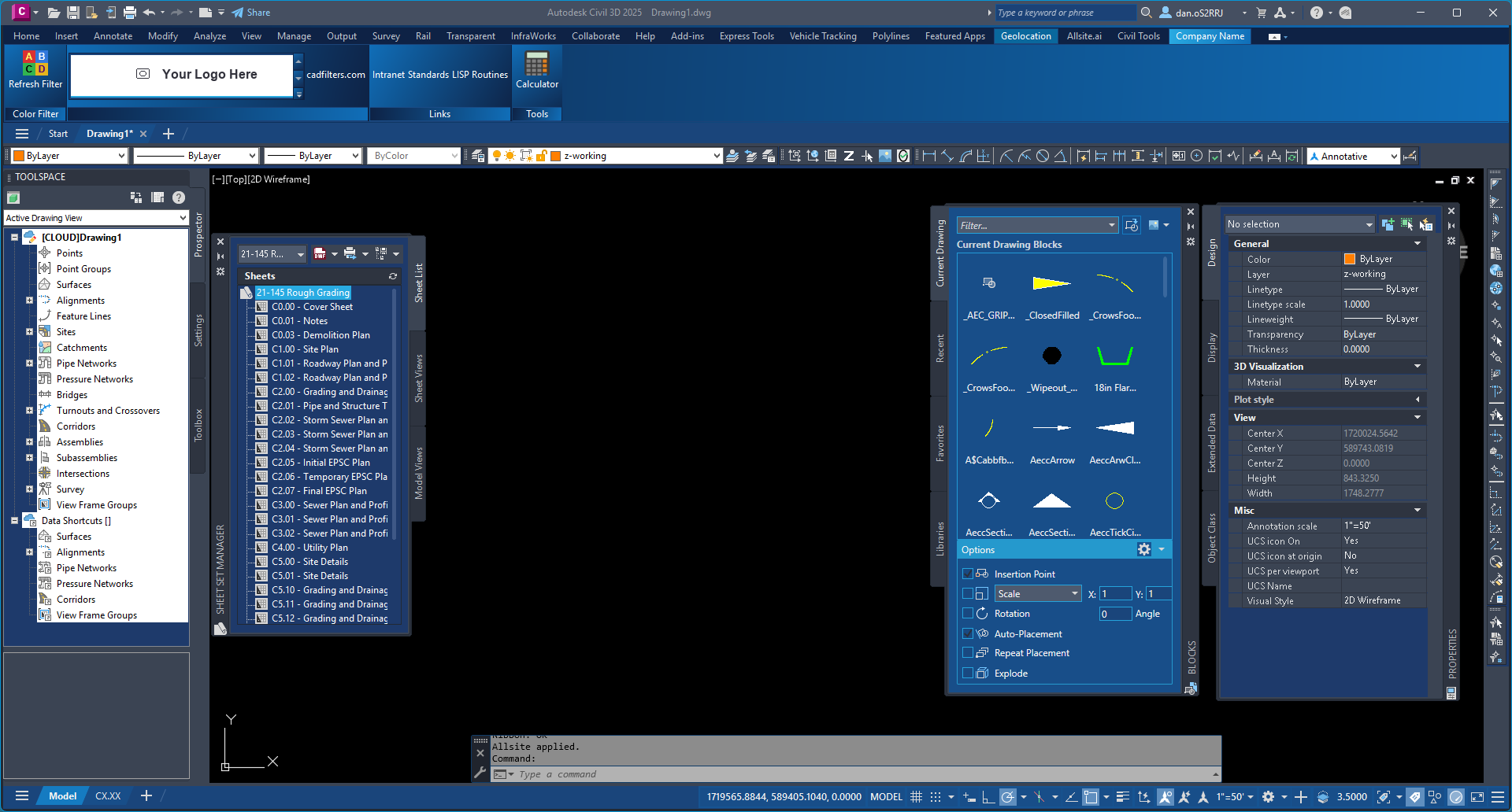 Corporate Filter full workspace